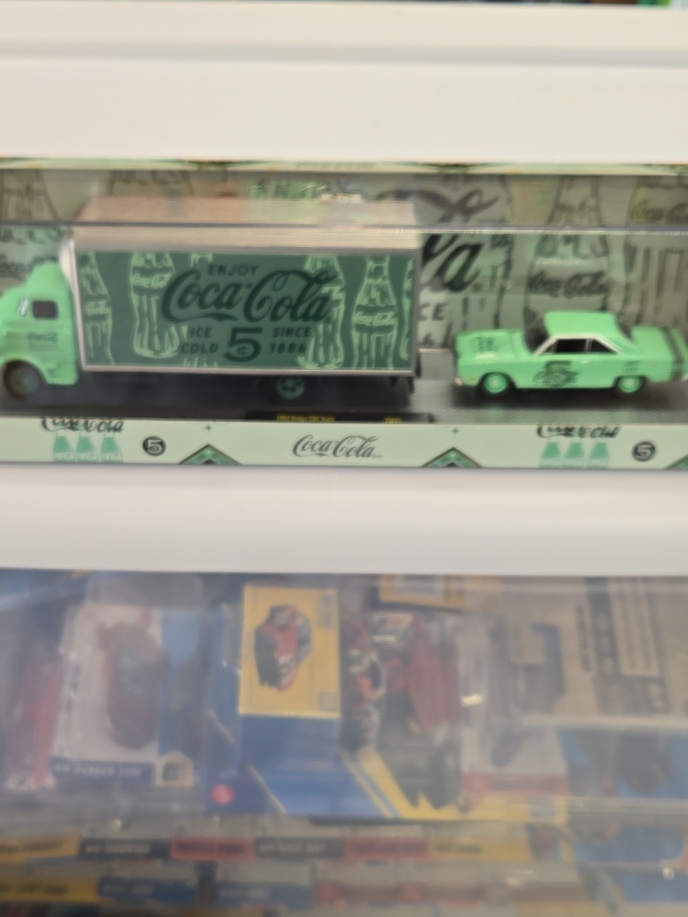 M2 Coca Cola Mint Green Die-Cast Delivery Truck and Car Set